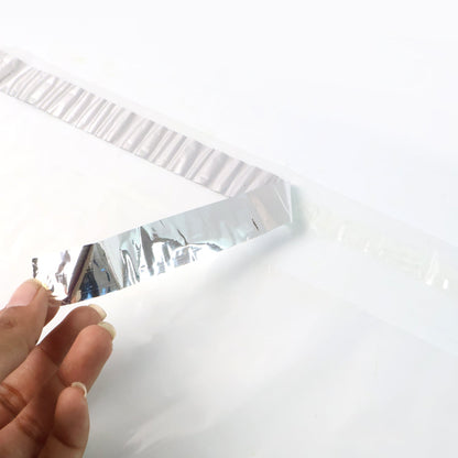 Courier polybag packaging close-up with tamper-proof seal